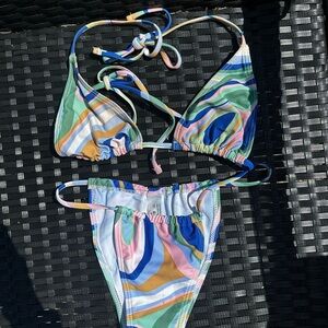 SHEIN Multicolor Swirl Bikini Set